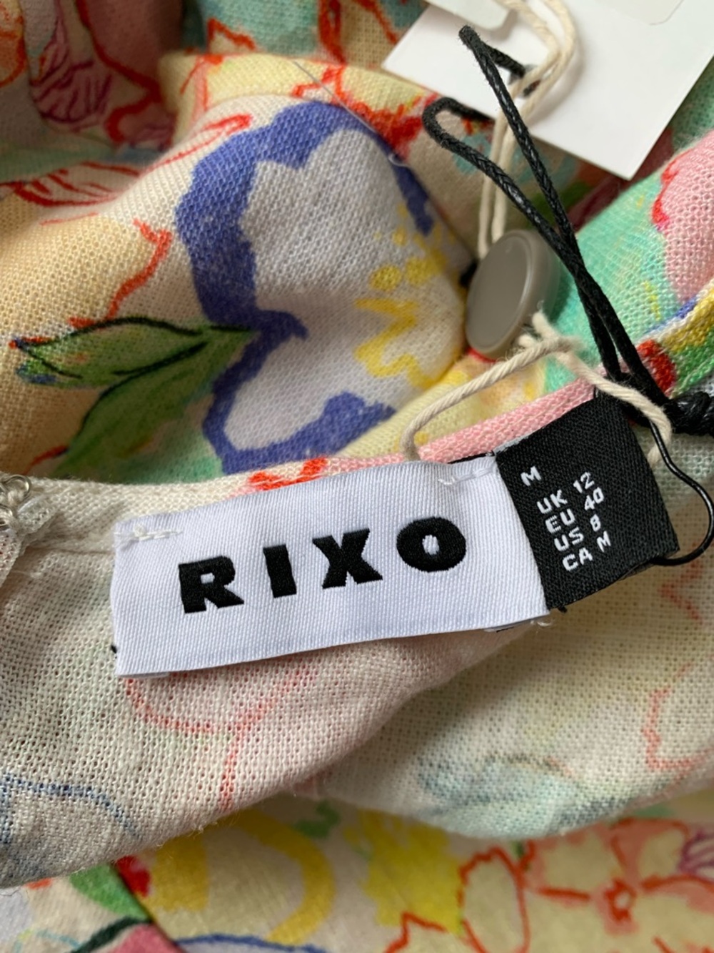 RIXO Floral Puff-Sleeve Mini Dress in Multicolor size M - Picture 8 of 10